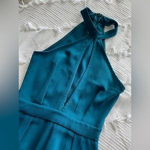 By the Way Teal Halter Jumpsuit